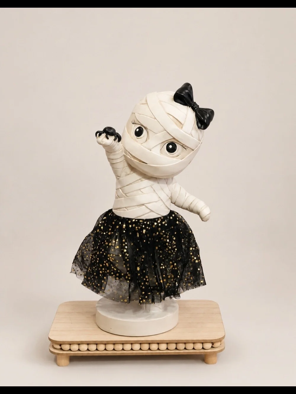 Coquette Mummy Girl Figurine with Star Tulle Skirt